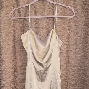 Aritzia Sun Deh Elegant Cream Satin Dress